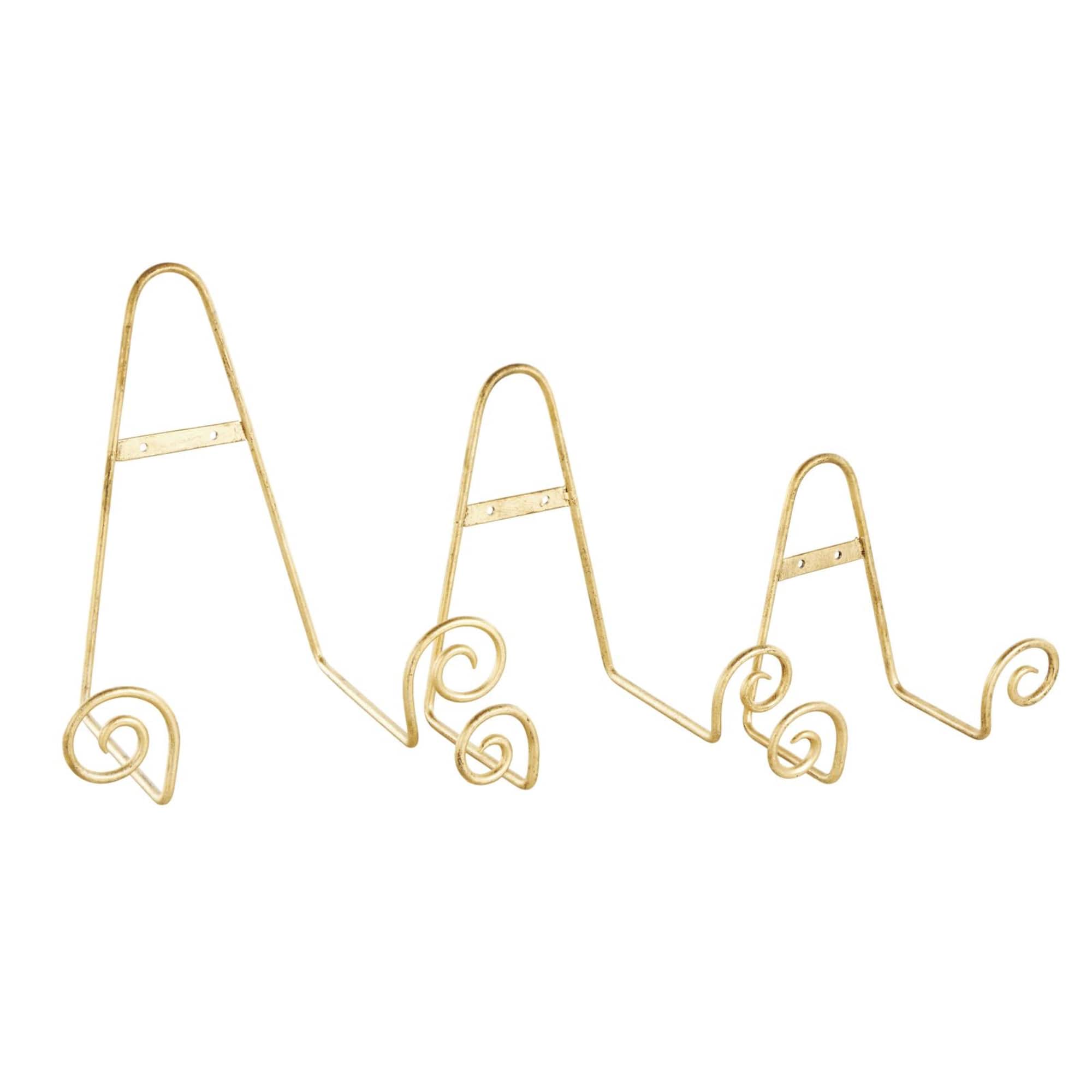 Gold Metal Scroll Hanging Wall Rack Display Easel Set